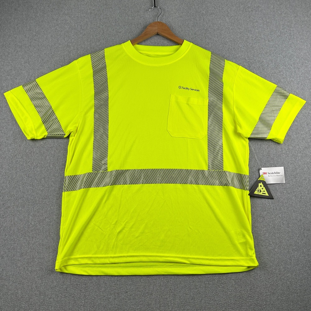 Reflective Apparel T-Shirt Mens XL 104CTLM Yellow Hi-Vis Safety Facility Service